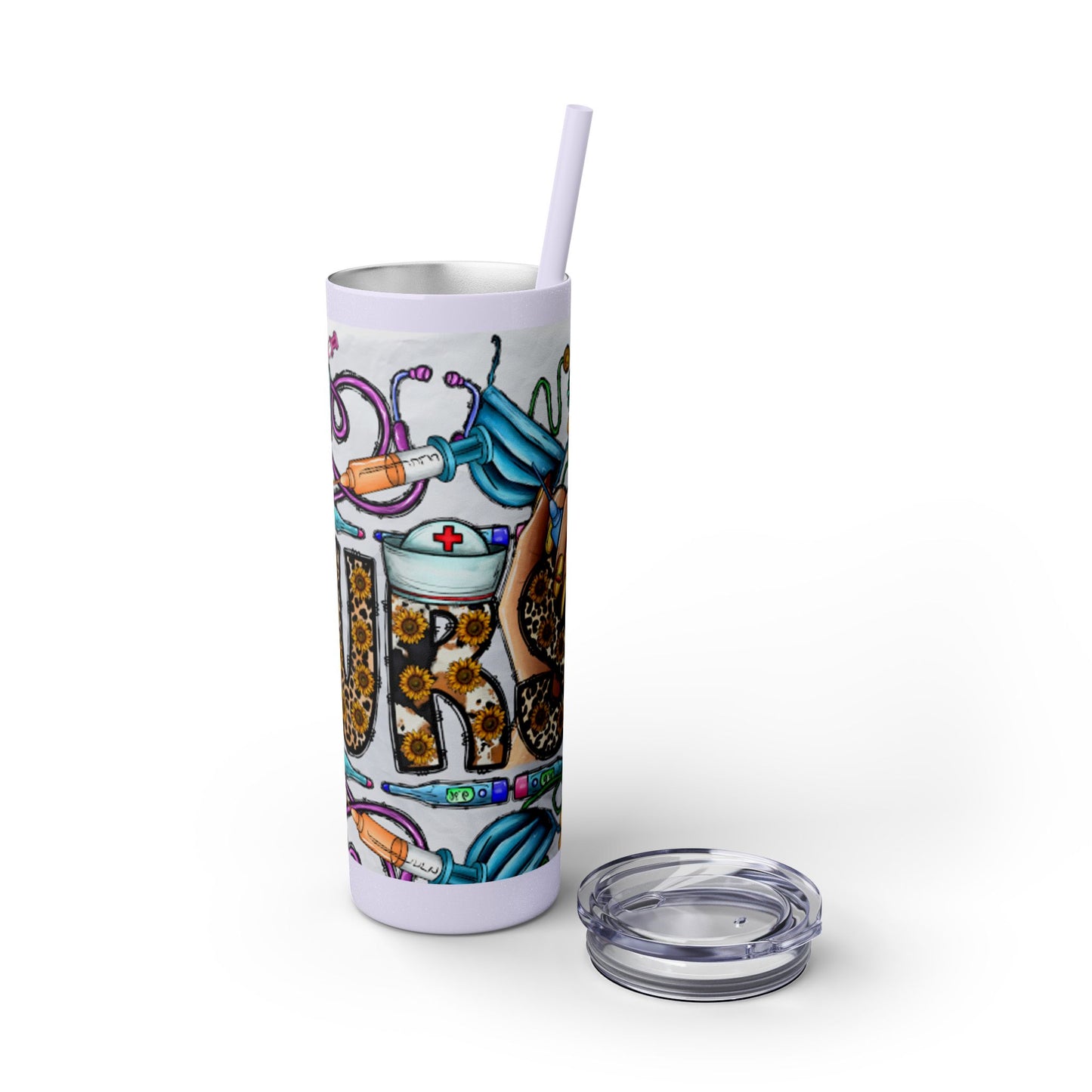 Nurse Skinny Tumbler with Straw, 20oz