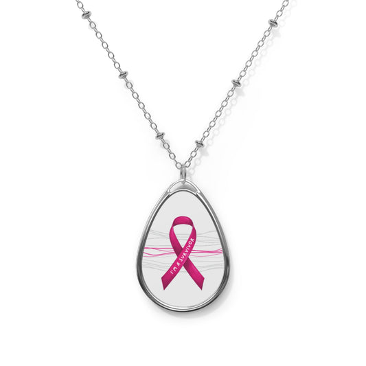 Breast Cancer Oval Necklace