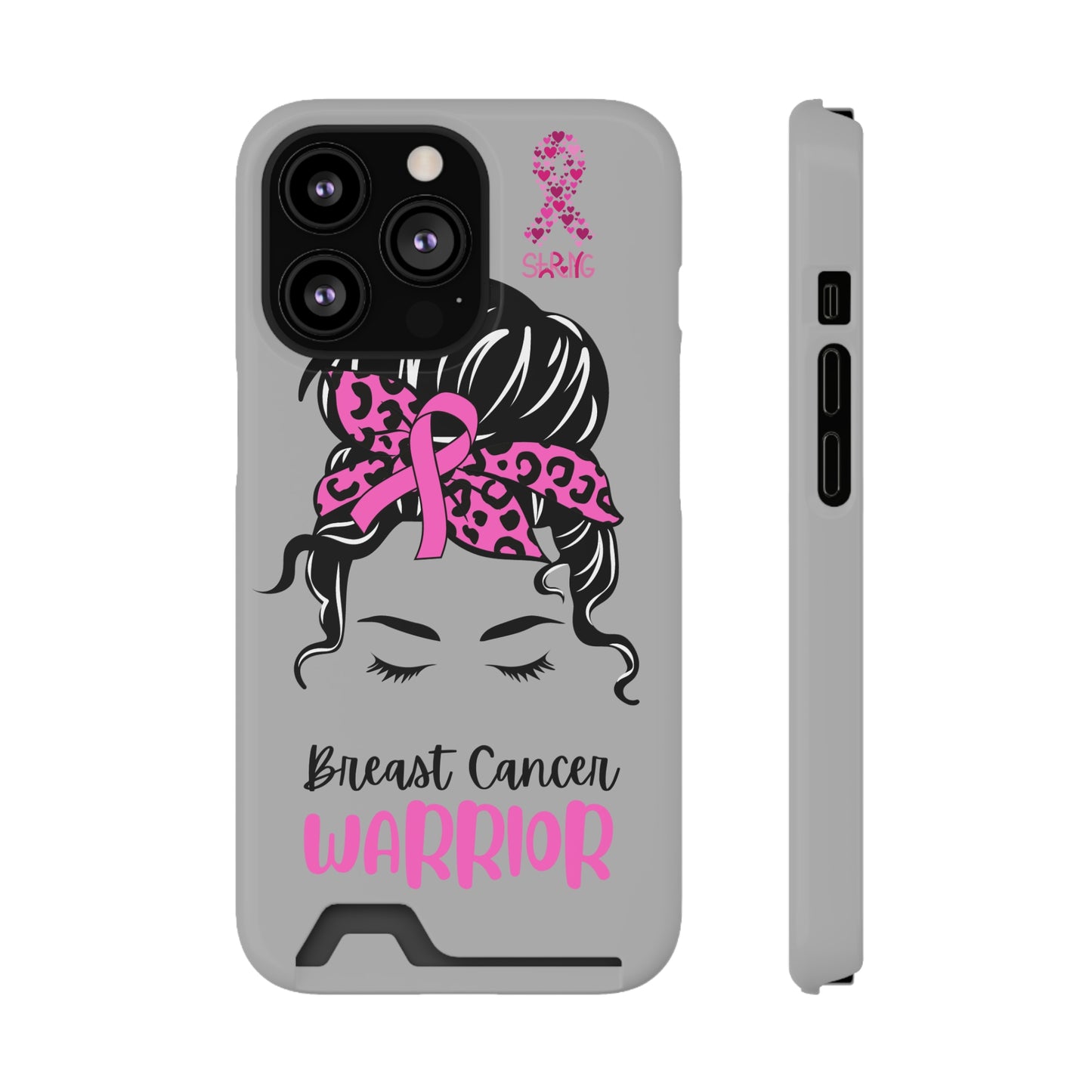 Breast Cancer Phone Case With Card Holder